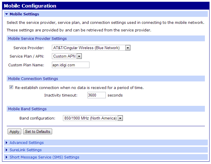 ATT Configuration Example